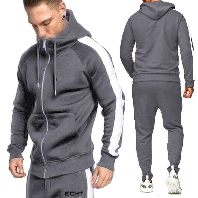 ezy2find men's casual suit Grey / 3XL Men's Sweatshirt Sports Suit Casual Jogging Men's Hoodie