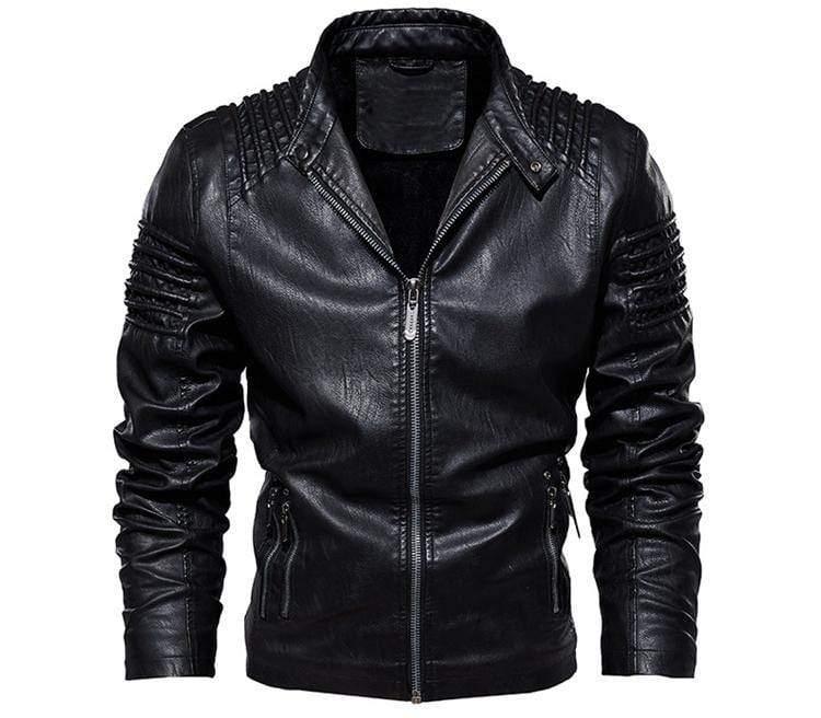ezy2find men's jacket Black / XL Fashion Motorcycle Coat Warm Leather Jacket New Men