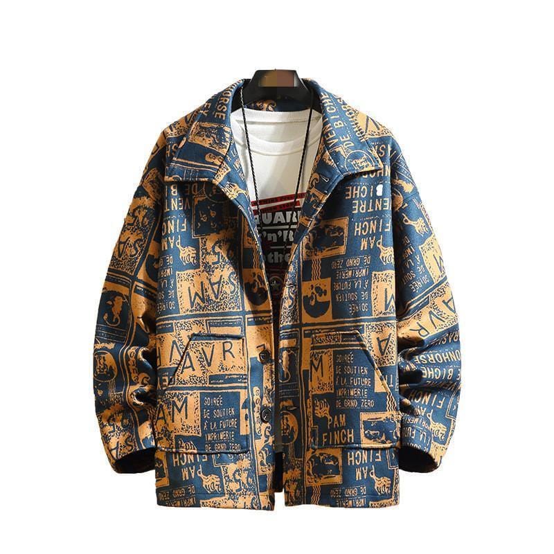ezy2find men's jacket Flower color / 3XL Oversized original lapel jacket
