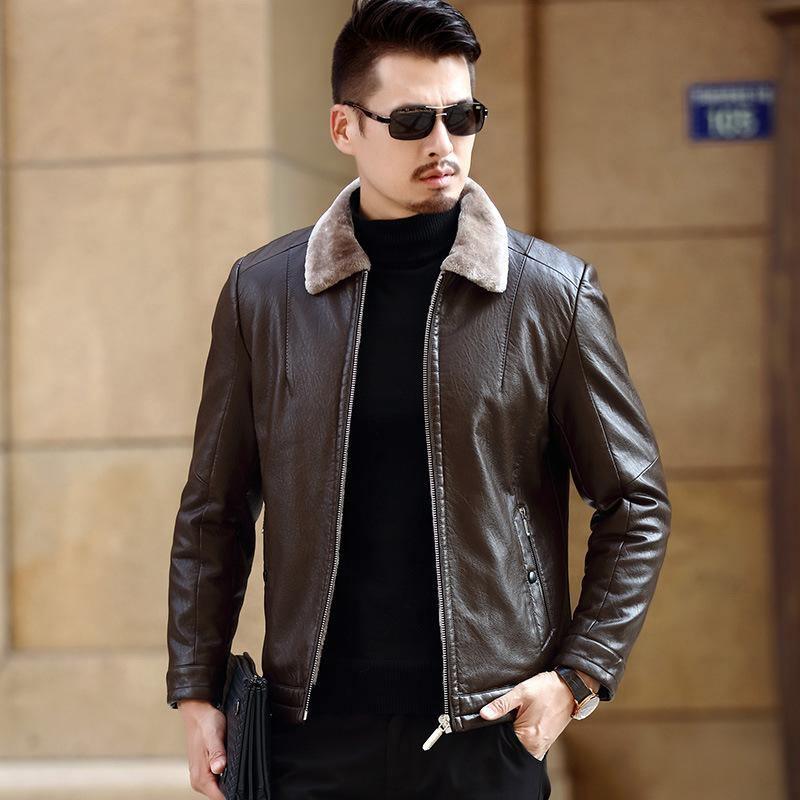 ezy2find men's leather jackets ArmyGreen / 175 Leather jacket PU coat