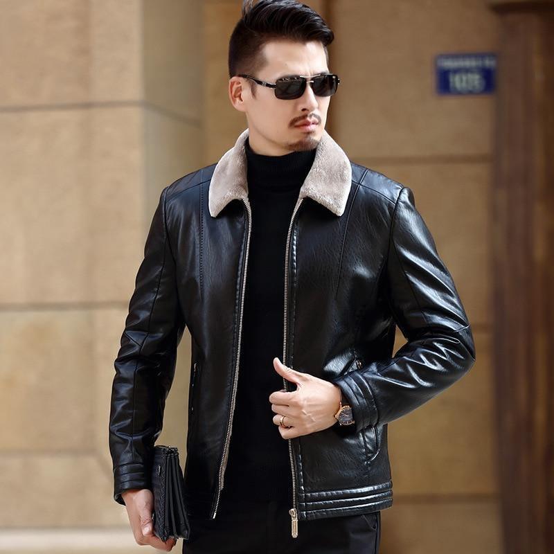 ezy2find men's leather jackets Black / 190 Leather jacket PU coat