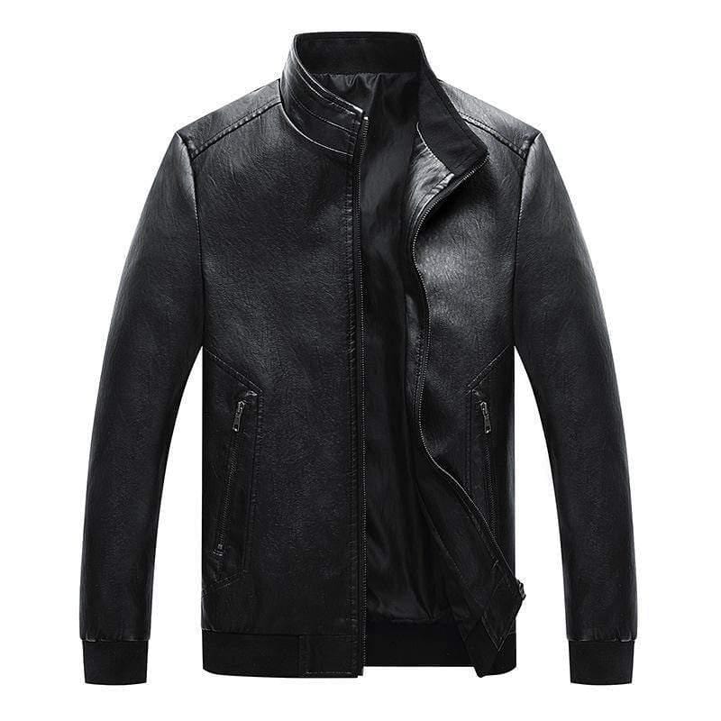 ezy2find men's leather jackets Black / 3XL Spring And Autumn New Men's Washed PU Leather Jacket