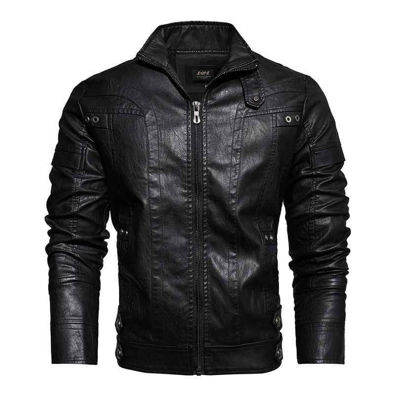 ezy2find men's leather jackets Black / 4XL Imitation leather PU retro jacket