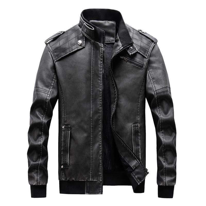 ezy2find men's leather jackets Black / 4XL Men's PU motorcycle leather jacket