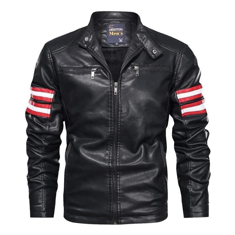 ezy2find men's leather jackets Black b / 9018 / 3XL Men's stand-up collar motorcycle jacket leather jacket