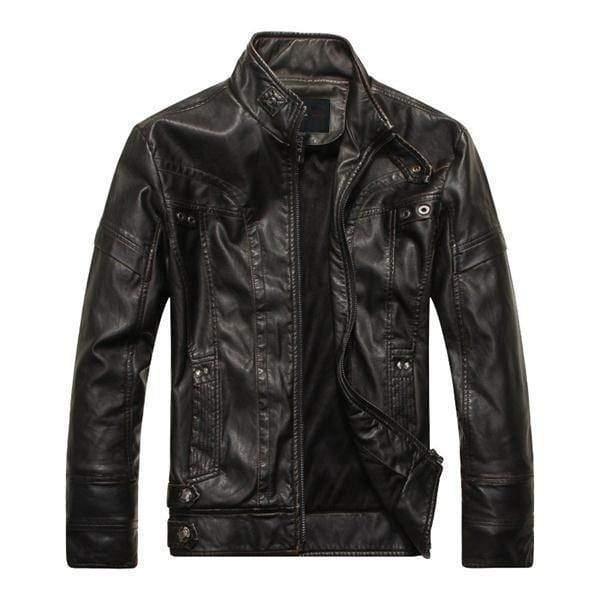 ezy2find men's leather jackets Black / L / 01 Biker Jacket