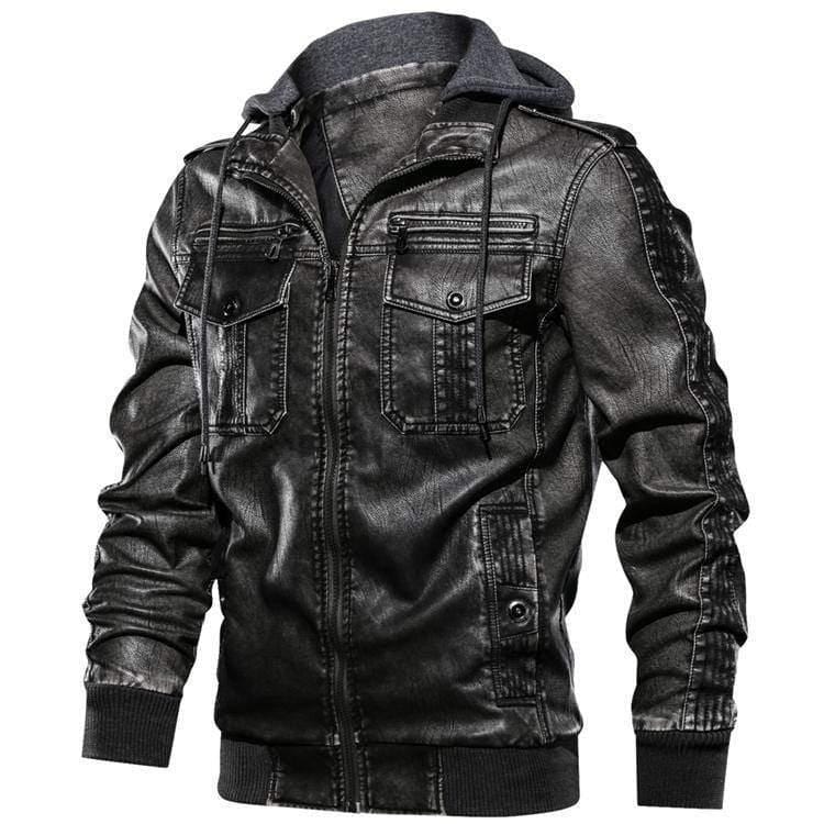 ezy2find men's leather jackets Black / S Men's Amazon JOOM Men's Pu Leather Jacket Jacket Plus Size