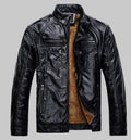 ezy2find men's leather jackets Black / XL Distressed Style Leather Jacket