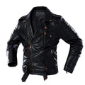 ezy2find men's leather jackets Black / XL Large Size Men's Suit Parker Leather Jacket