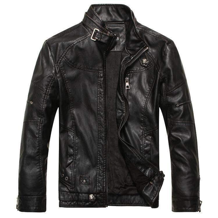 ezy2find men's leather jackets black / XL Leather jacket