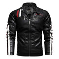 ezy2find men's leather jackets Black / XXL Men's leather short embroidered slim-fit youth lapel leather jacket