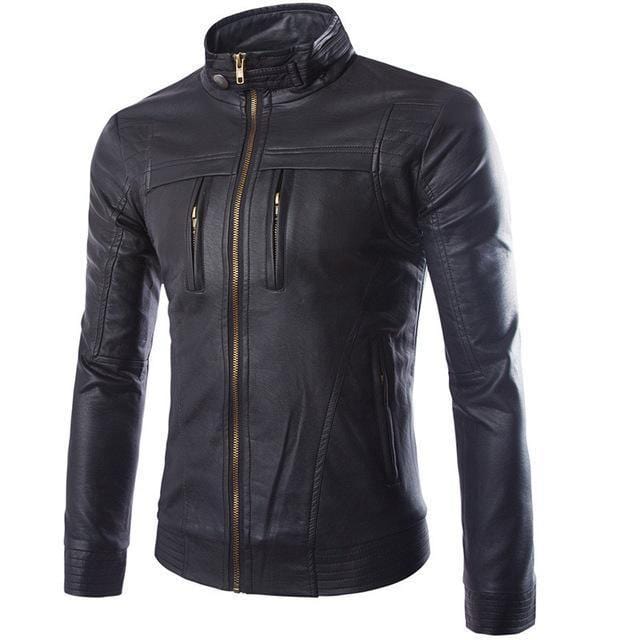 ezy2find men's leather jackets Black / XXL Striven Mens Leather Jacket