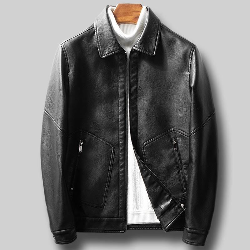 ezy2find men's leather jackets Black / XXL Trendy casual leather jacket