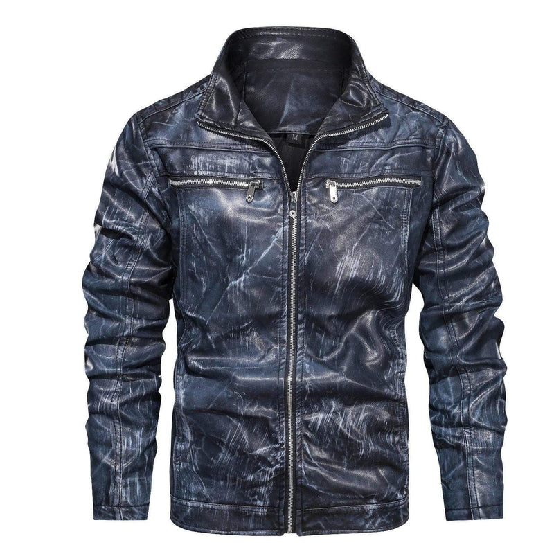 ezy2find men's leather jackets Blue / S Men's leather jacket