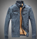 ezy2find men's leather jackets Blue / XL Distressed Style Leather Jacket