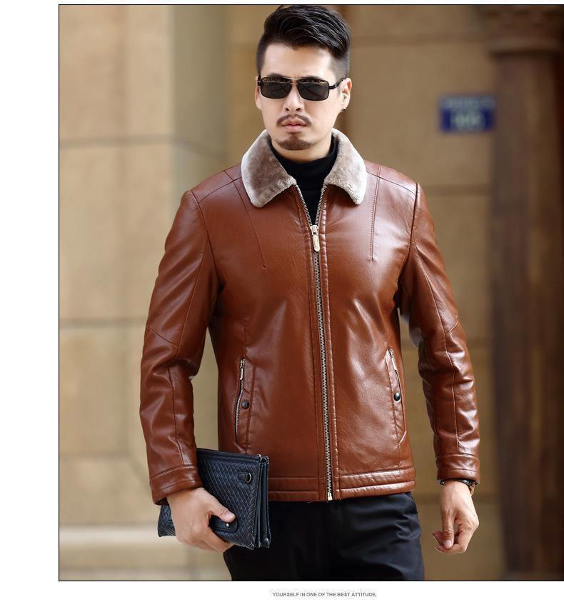 ezy2find men's leather jackets Brown / 180 Leather jacket PU coat