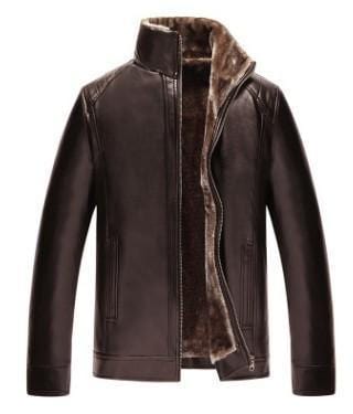 ezy2find men's leather jackets Brown / 3XL Men's Winter Leather Jacket