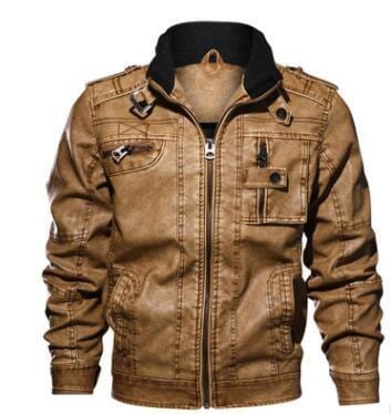 ezy2find men's leather jackets Brown / XL Momenti Istantanei Leather Jacket For Men