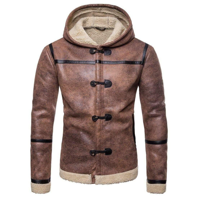 ezy2find men's leather jackets Camel / S European and American trend leather clothing