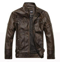 ezy2find men's leather jackets Coffee / 5XL Motorcycle leather jacket