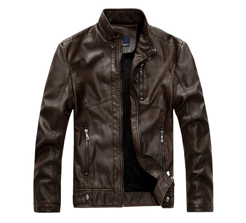 ezy2find men's leather jackets Coffee / L / 02 Biker Jacket