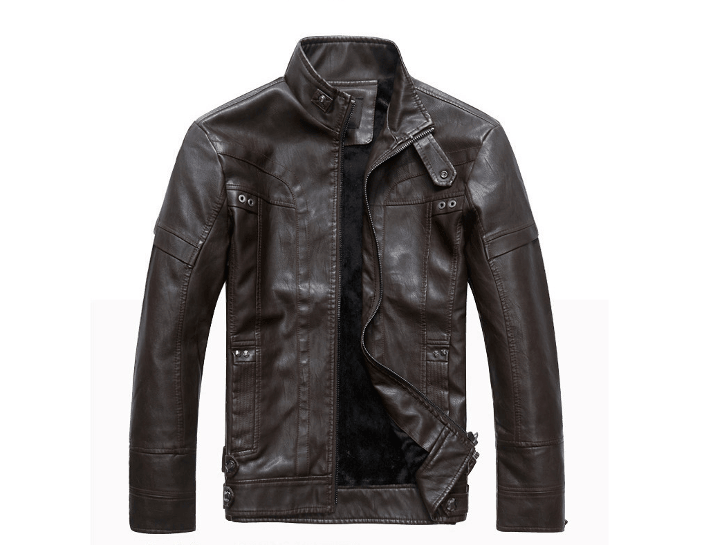 ezy2find men's leather jackets Coffee / M Leather Jacket