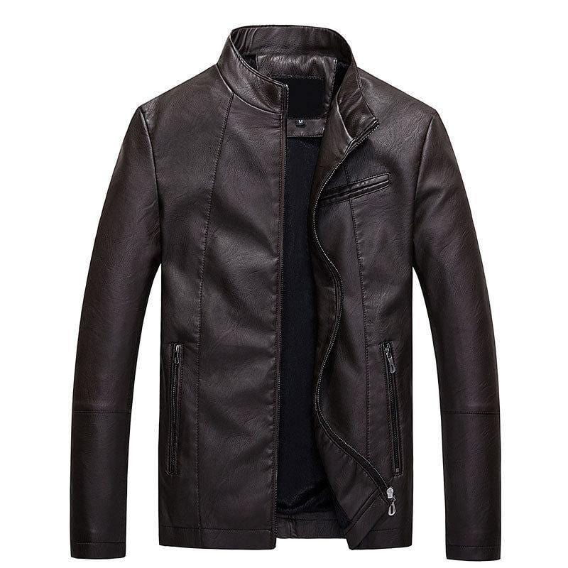ezy2find men's leather jackets Coffee / XL Men's leather PU leather jacket