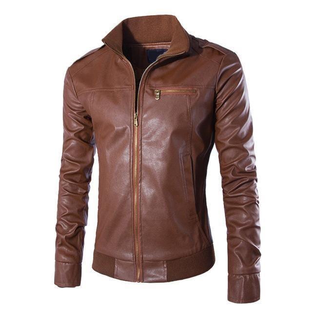 ezy2find men's leather jackets Dark brown / XL Motorcycle Leather Jackets
