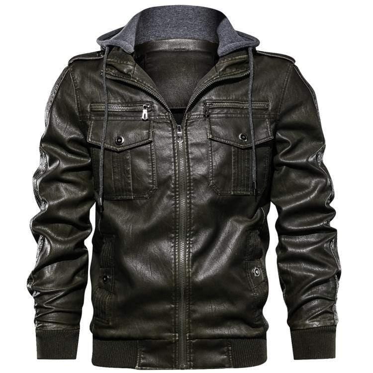 ezy2find men's leather jackets Green / XXL Men's Amazon JOOM Men's Pu Leather Jacket Jacket Plus Size