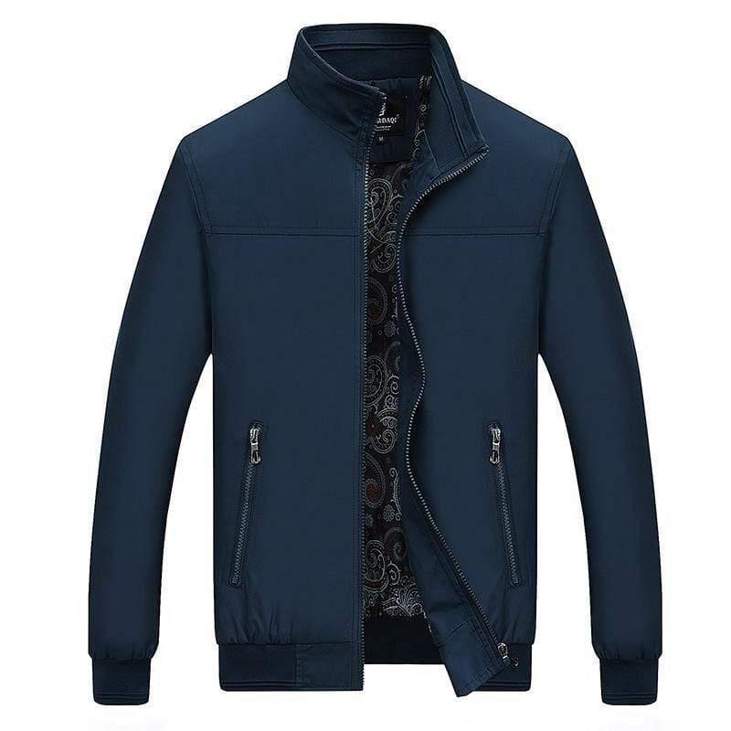 ezy2find men's leather jackets Navy Blue / XXL Spring And Autumn Men's Jacket Jacket Casual Stand Collar