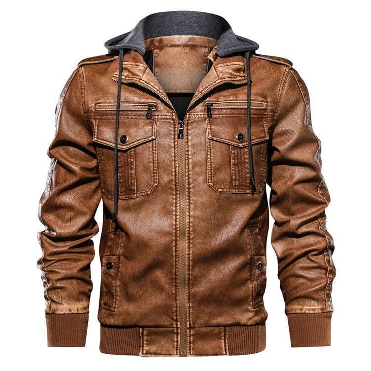 ezy2find men's leather jackets Yellow / L Men's Amazon JOOM Men's Pu Leather Jacket Jacket Plus Size