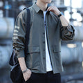 ezy2find Men's Shirts Army Green / M Long-sleeved Shirt Men's Tooling Casual Shirt Jacket