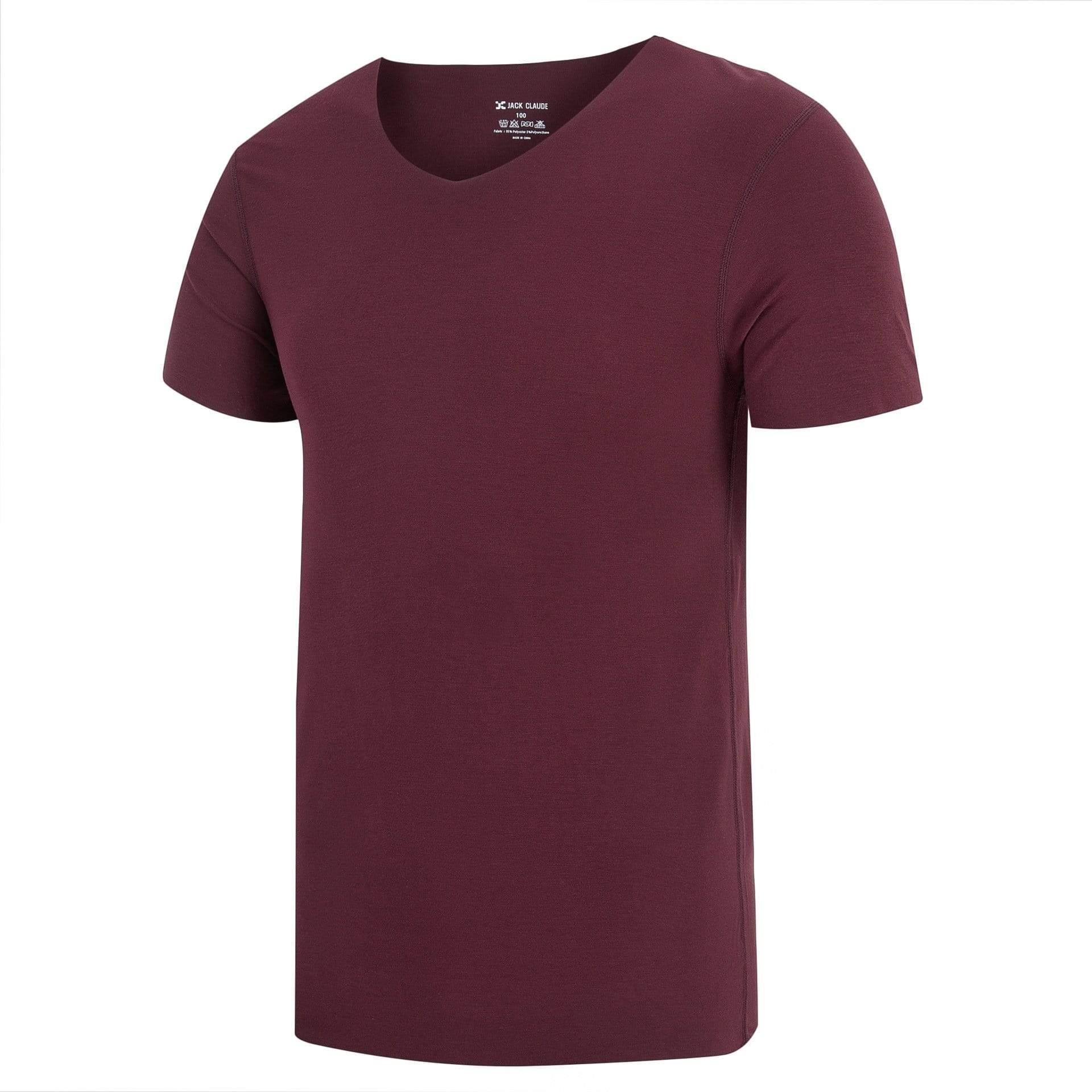 ezy2find Men's Shirts Maroon / 3XL Cut half-sleeved solid color bottoming shirtr bottoming shirt