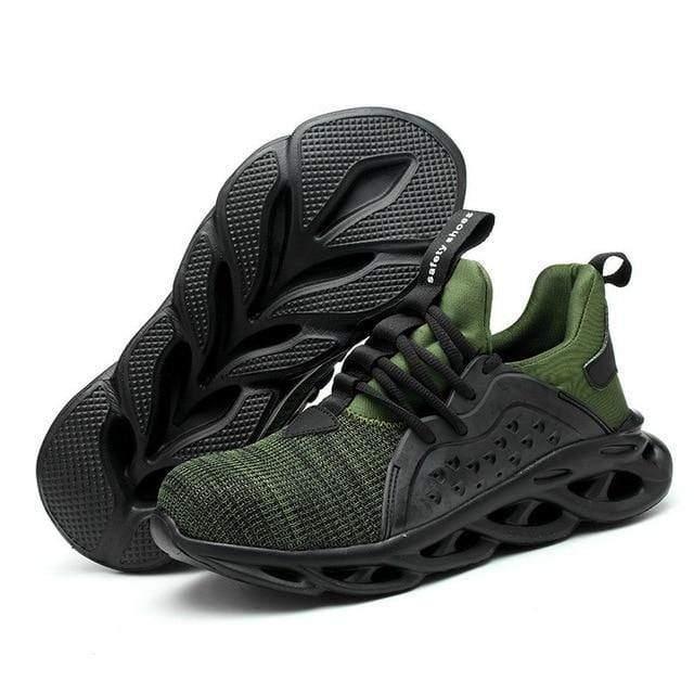 ezy2find Men's Shoes green004 / 43 Leoxose Men Light Sneaker Indestructible Steel Toe Soft Anti-piercing Work Boots Men Shoes New Breathable Mesh Safety Shoes