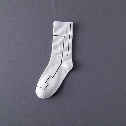ezy2find men's sock 3White Socks Men'S Stockings Street Men'S Trendy Socks Simple Black And White Tube Socks Sports Socks
