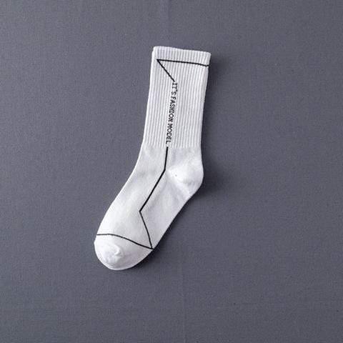 ezy2find men's sock 5White Socks Men'S Stockings Street Men'S Trendy Socks Simple Black And White Tube Socks Sports Socks