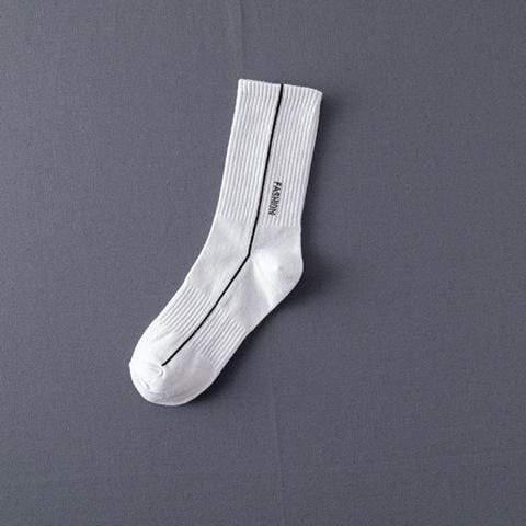 ezy2find men's sock 6White Socks Men'S Stockings Street Men'S Trendy Socks Simple Black And White Tube Socks Sports Socks