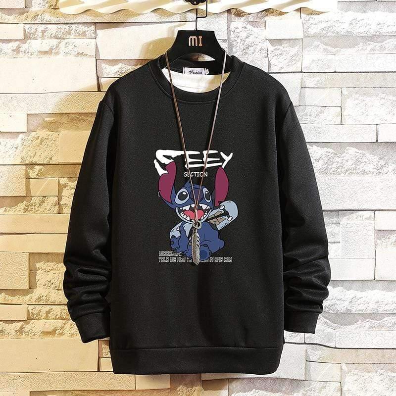 ezy2find Men's Sweater Black / M / C Long-Sleeved T-shirt Men's Autumn and Winter Bottoming Shirt
