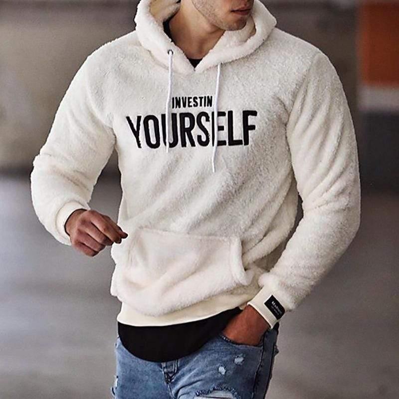 ezy2find Men's Sweater White / S Cross-Border New Men's Fashion Thick Hooded Loose Hooded Sweater Men