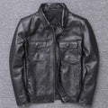 ezy2find mens leather jackets Black / XL Vintage stone mill to make old leather coat