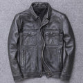 ezy2find mens leather jackets Grey / M Vintage stone mill to make old leather coat
