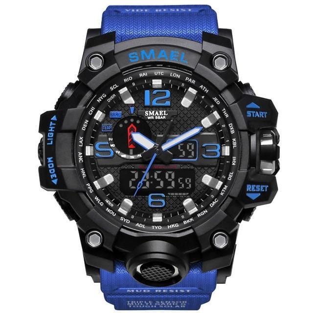 ezy2find mens watches Dark Blue / CHINA Men Military Watch 50m Waterproof Wristwatch LED Quartz Clock Sport Watch Male relogios masculino 1545 Sport Watch Men S Shock