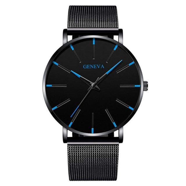 ezy2find mens watches M Black Blue 2020 Minimalist Men's Fashion Ultra Thin Watches Simple Men Business Stainless Steel Mesh Belt Quartz Watch Relogio Masculino