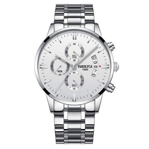 ezy2find mens watches Silver White Steel Men Watches Luxury Famous Top Brand Men's Fashion Casual Dress Watch Military Quartz Wristwatches Saat