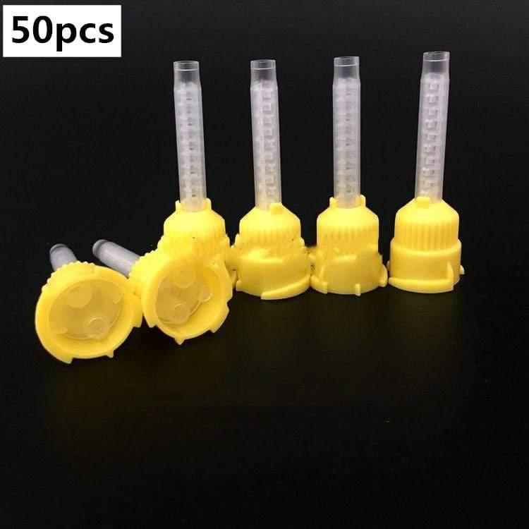 ezy2find Mixing Head For Dental Materials Yellow / 50pcs Disposable Silicone Rubber Printing Mixing Head For Dental Materials