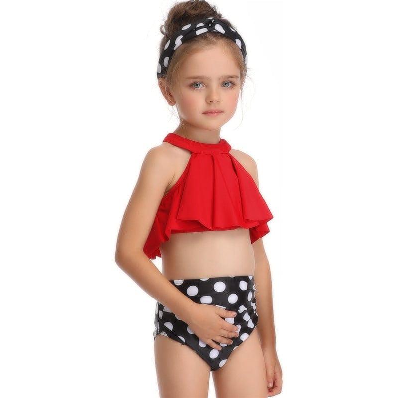 ezy2find mother daughter bathers Red / Child / 128 baby girls women swimsuit