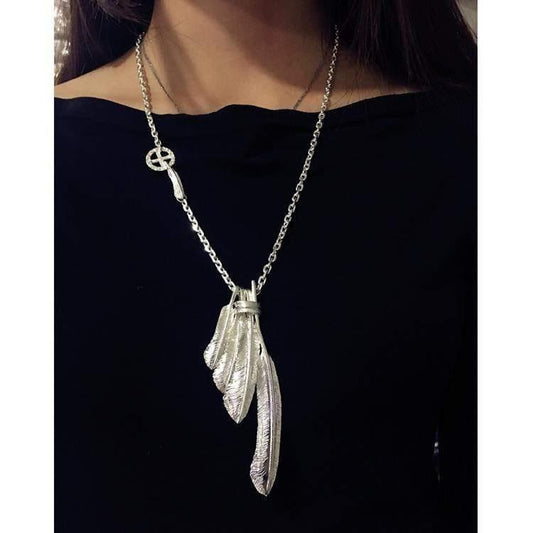ezy2find Necklace 65cm S925 Korean Unisex sterling silver jewelry pendant necklace set new Eagle Feather Takahashi sweater chain