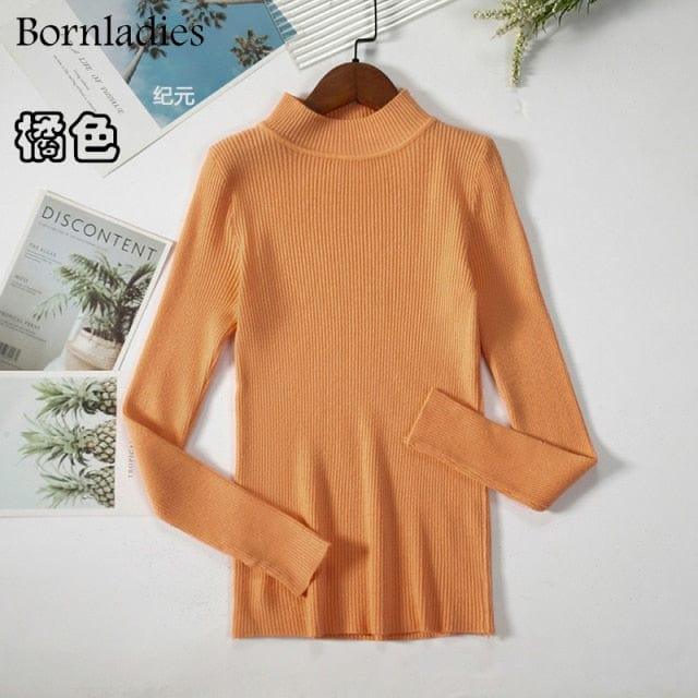 ezy2find Orange / One Size Bornladies Autumn Winter Basic Turtleneck Knitting Bottoming Warm Sweaters 2022 Women&