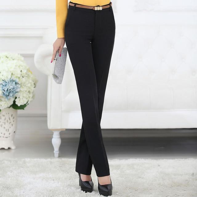 ezy2find pants Black pants / S Plus Size Formal Adjustable Pants for Women Office Lady Style Work Wear Straight Belt Loop Trousers Business Design