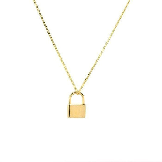 ezy2find Pendant Golden Small lock 925 silver sterling silver 18k gold necklace